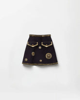 Embroidered Suede Mini Skirt