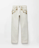 Embroidered Straight Jeans