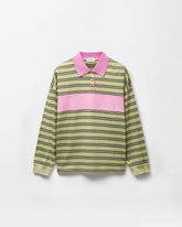 Embroidered-Logo Striped-Intarsia Cotton Polo