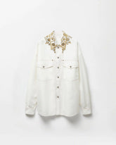 Embroidered Cotton-Poplin Shirt