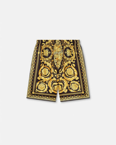 Printed Silk Twill Shorts