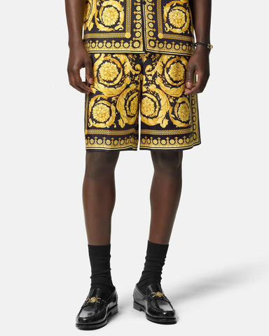 Printed Silk Twill Shorts
