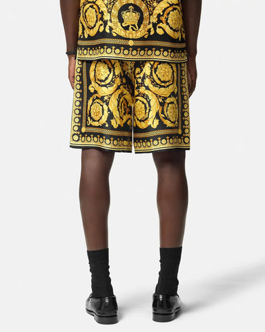 Printed Silk Twill Shorts