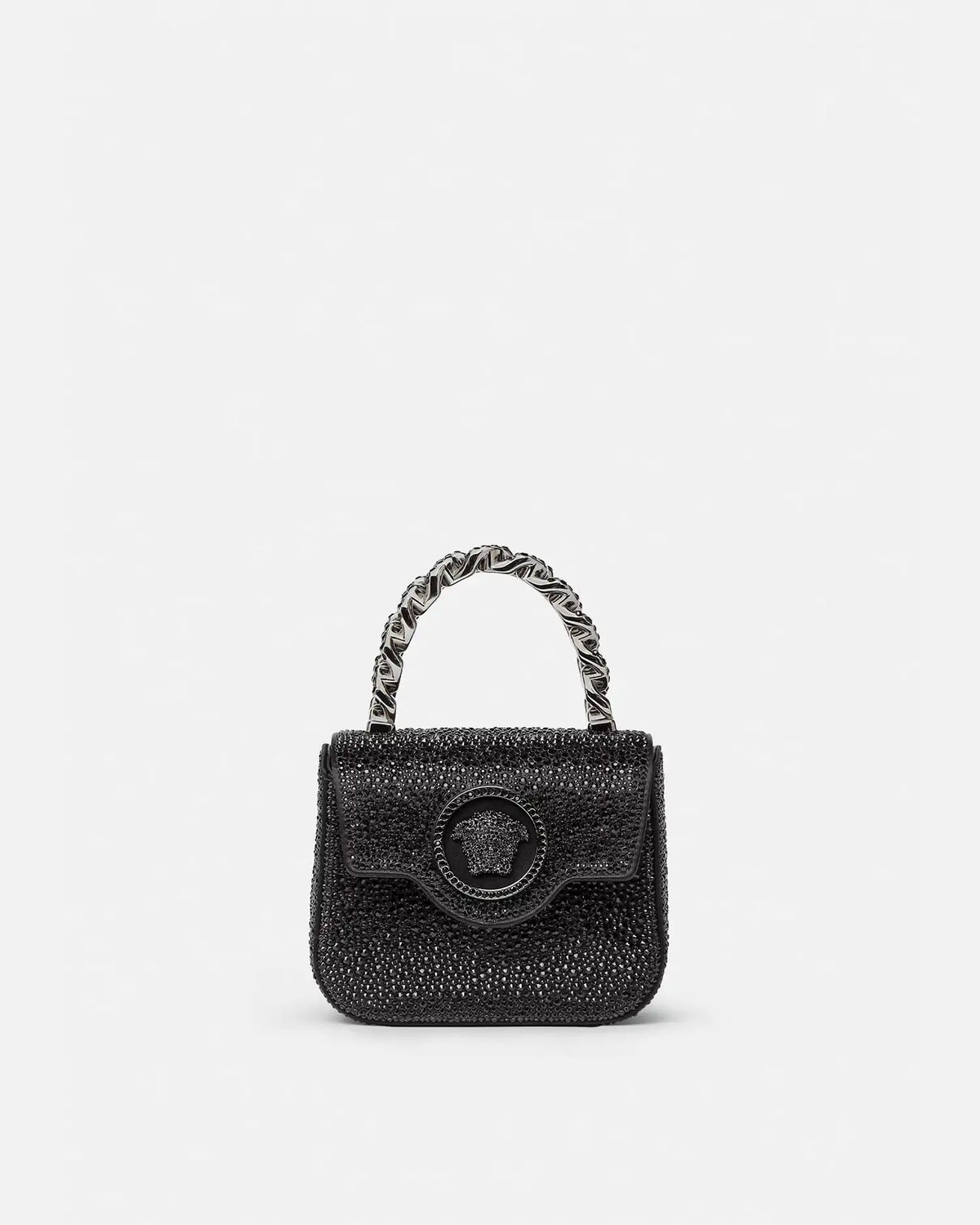 La Medusa Embellished Satin Mini Bag
