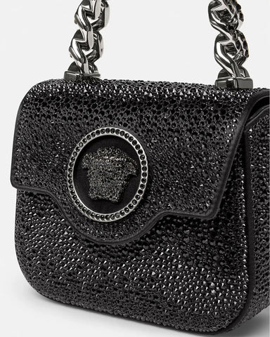 La Medusa Embellished Satin Mini Bag