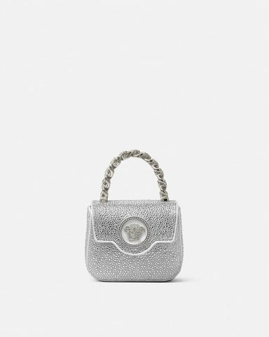La Medusa Embellished Satin Mini Bag