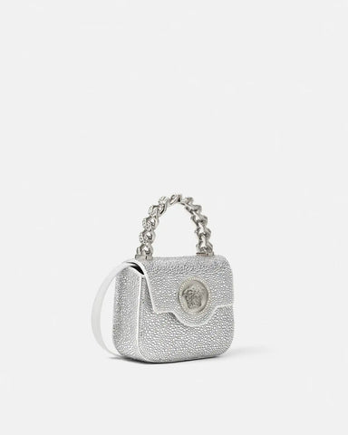 La Medusa Embellished Satin Mini Bag