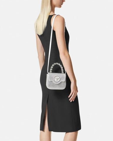La Medusa Embellished Satin Mini Bag