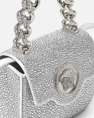La Medusa Embellished Satin Mini Bag