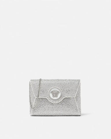 La Medusa Embellished Satin Clutch