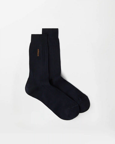 Embroidered Cotton Ribbed Socks