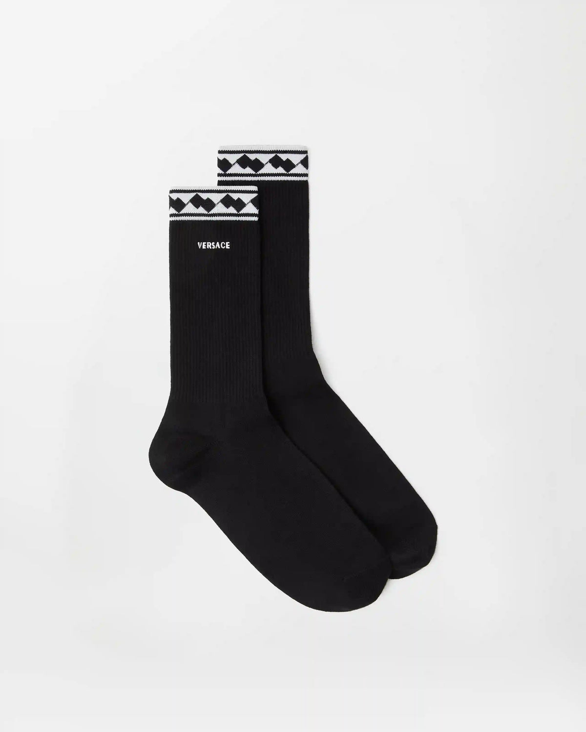 Embroidered-Logo Cotton Ribbed Socks