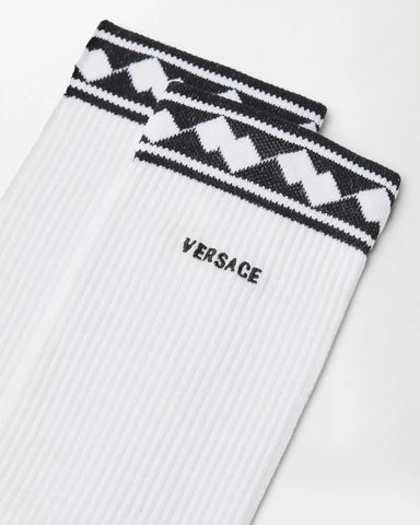 Embroidered-Logo Cotton Ribbed Socks