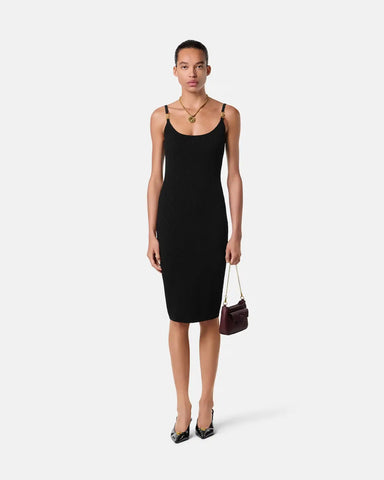 Jacquard Stretch Viscose Fitted Knit Mini Dress