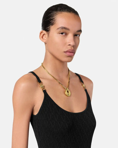 Jacquard Stretch Viscose Fitted Knit Mini Dress