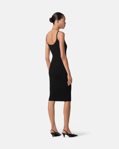 Jacquard Stretch Viscose Fitted Knit Mini Dress