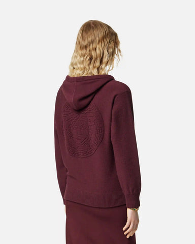 Cashmere-Wool Knit Zip Hoodie