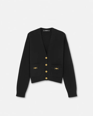 Cashmere-Wool Knit Boxy Cardigan