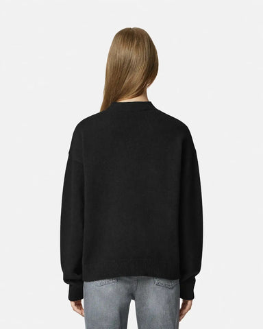 Cashmere-Wool Knit Boxy Cardigan