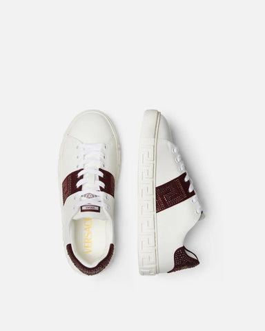 Greca Embellished Nylon Sneakers