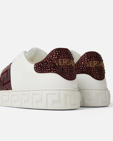 Greca Embellished Nylon Sneakers