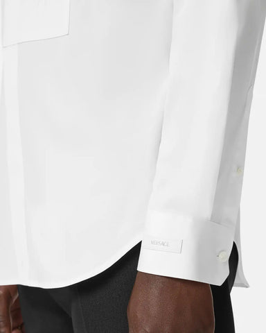 Embroidered Cotton-Poplin Evening Shirt