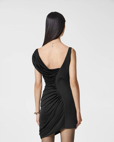Envers-Satin CrÃªpe Draped Mini Dress