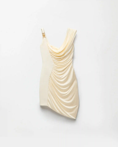 Envers-Satin CrÃªpe Draped Mini Dress