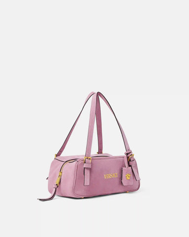 Versace Tag Suede Bowling Bag