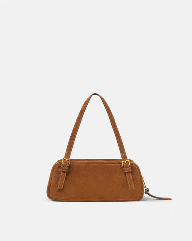 Versace Tag Suede Bowling Bag