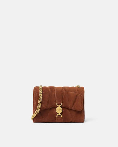 Kleio Quilted Suede Shoulder Bag