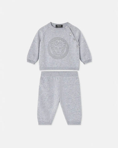 Baby Embroidered Cotton Knit Sweater Set