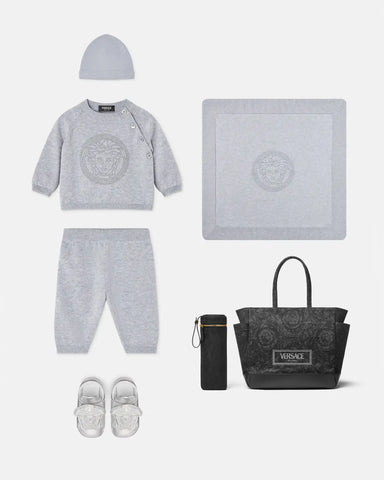 Baby Embroidered Cotton Knit Sweater Set