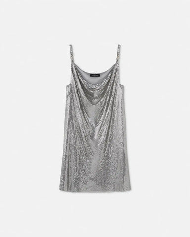 Metal Mesh Slip Mini Dress