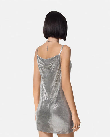 Metal Mesh Slip Mini Dress