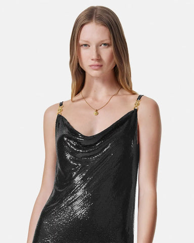 Metal Mesh Slip Mini Dress