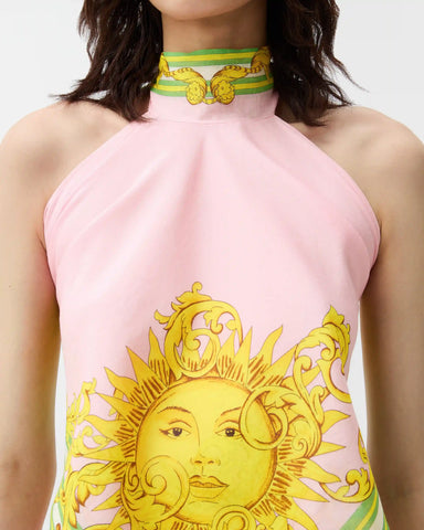 Printed Cotton & Silk Voile Cover-Up Top