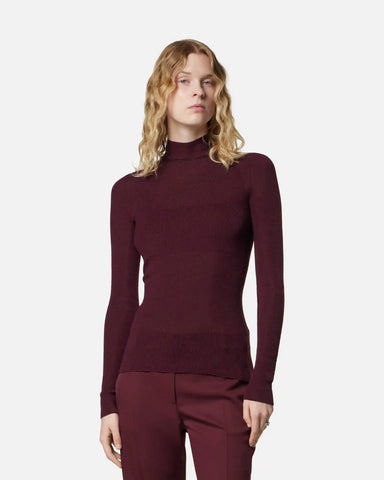 Merino Wool Fitted Ribbed Knit Top