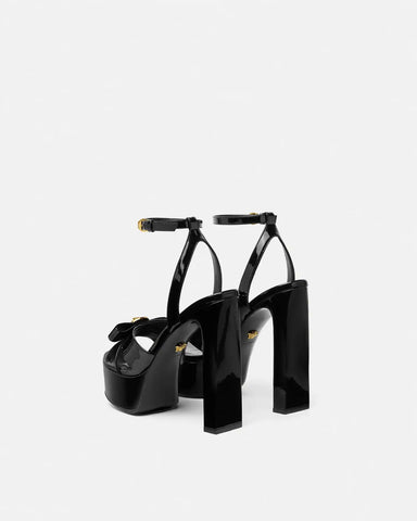 Gianni Ribbon Patent Sandals 140 mm