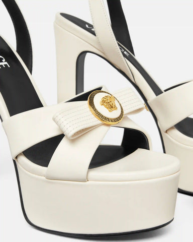 Gianni Ribbon Leather Sandals 140 mm