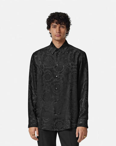 Jacquard Silk-Blend Regular Shirt