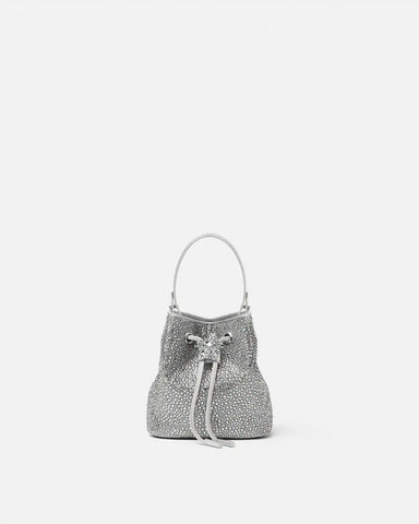 La Medusa Embellished Satin Mini Bucket Bag
