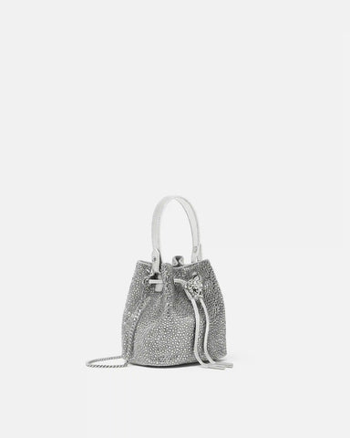 La Medusa Embellished Satin Mini Bucket Bag