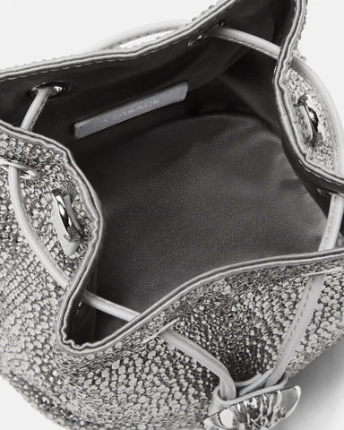 La Medusa Embellished Satin Mini Bucket Bag