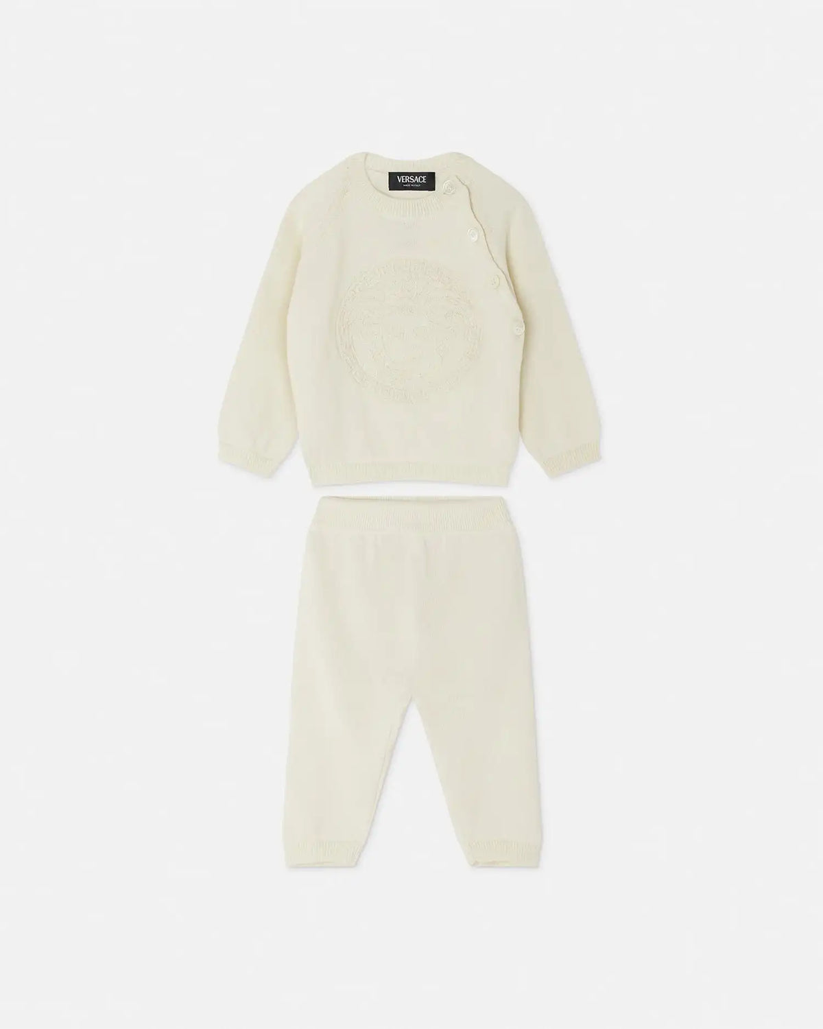 Baby Embroidered Cotton Knit Sweater Set