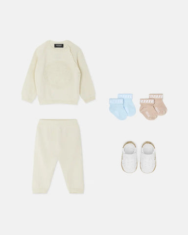 Baby Embroidered Cotton Knit Sweater Set