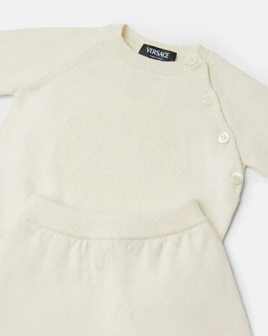 Baby Embroidered Cotton Knit Sweater Set