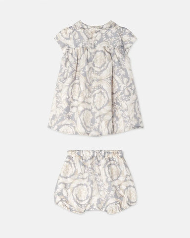 Baby Printed Silk Twill Dress Set