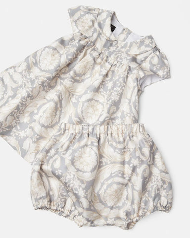 Baby Printed Silk Twill Dress Set