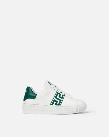 Kids Greca Embroidered Nylon Sneakers